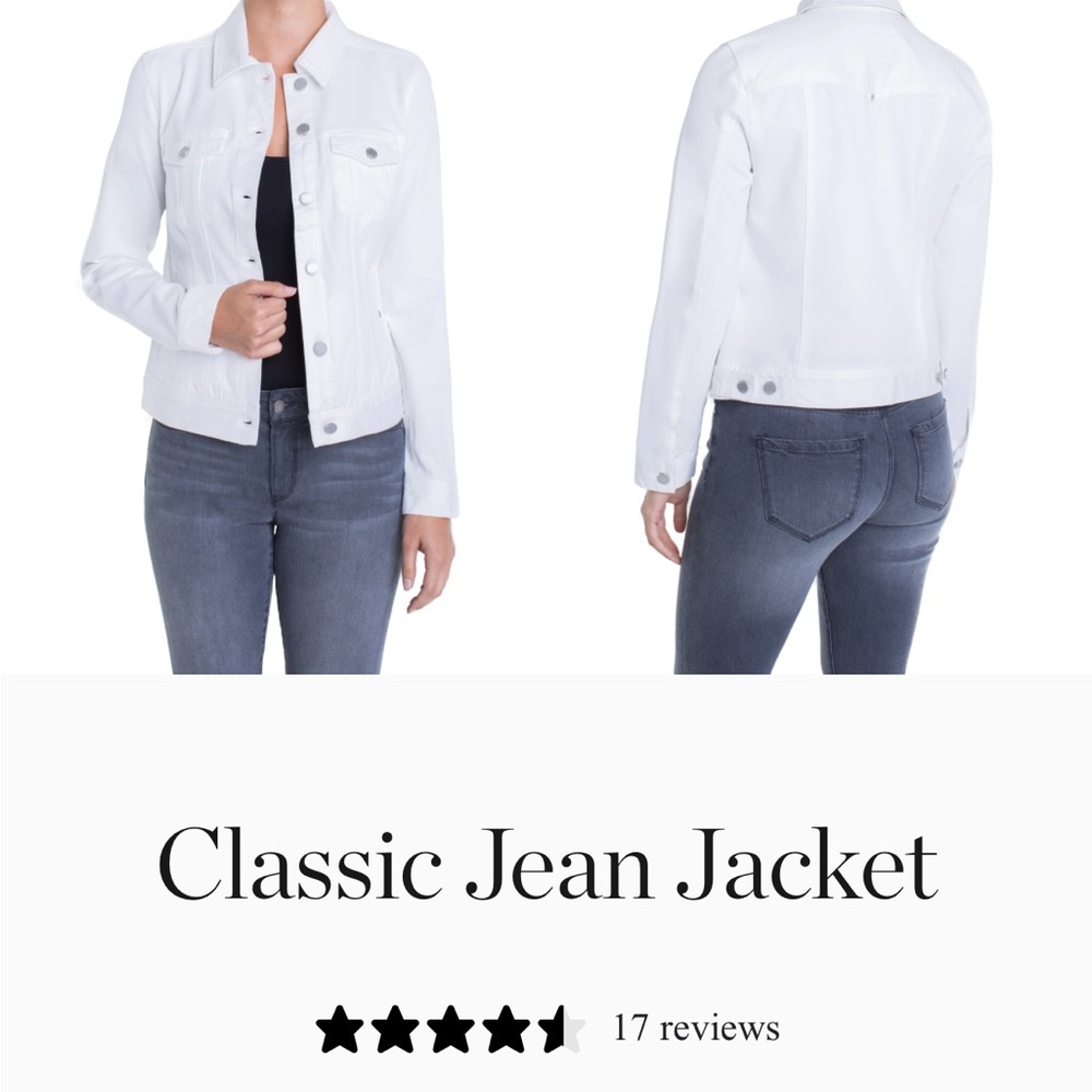 Liverpool White Jean Jacket Cropped Fitted new no tags